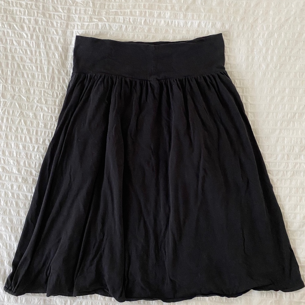 Garnet Hill Favorite Knit Skirt - Medium Black
